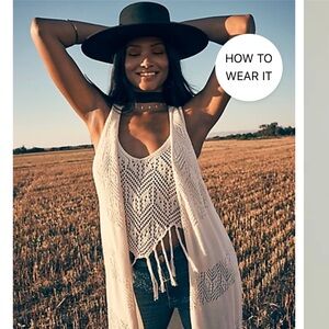 WOMEN'S WRANGLER BOHO CROCHET DUSTER IN CREAM